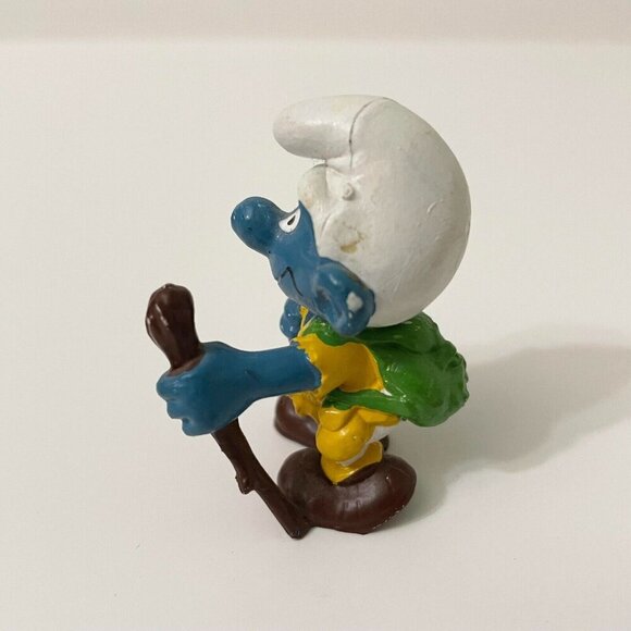 Smurfs Hiker Smurf Walking Stick Hiking Figure Schleich Peyo Damaged - Picture 11 of 16